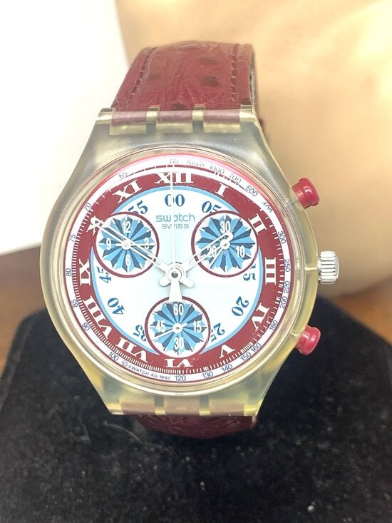 Swatch Unisex Watch SCK103 Windmill Swiss Quartz Vintage 1992 Leather Band 37mm main image 13